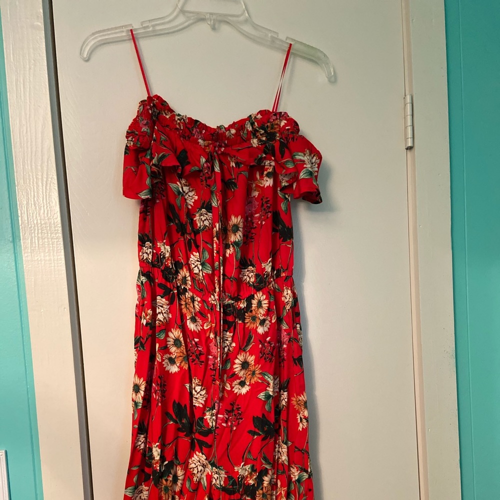 Red Floral Jumpsuit